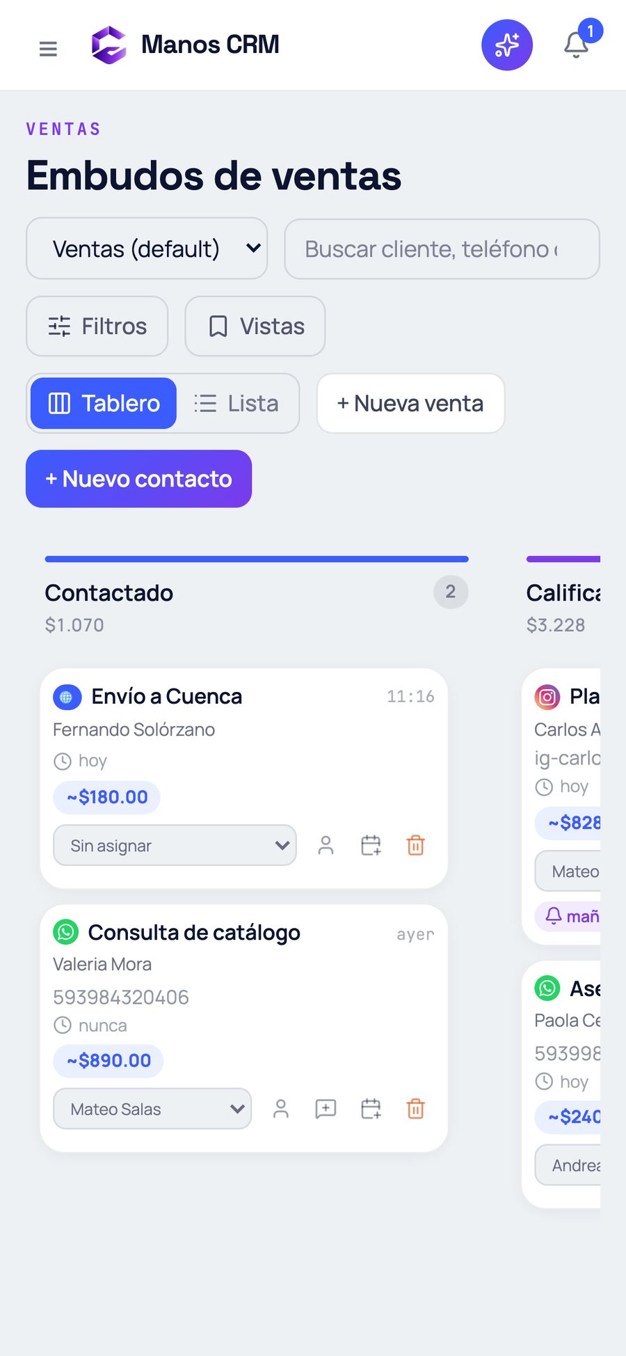 El embudo de ventas en el celular